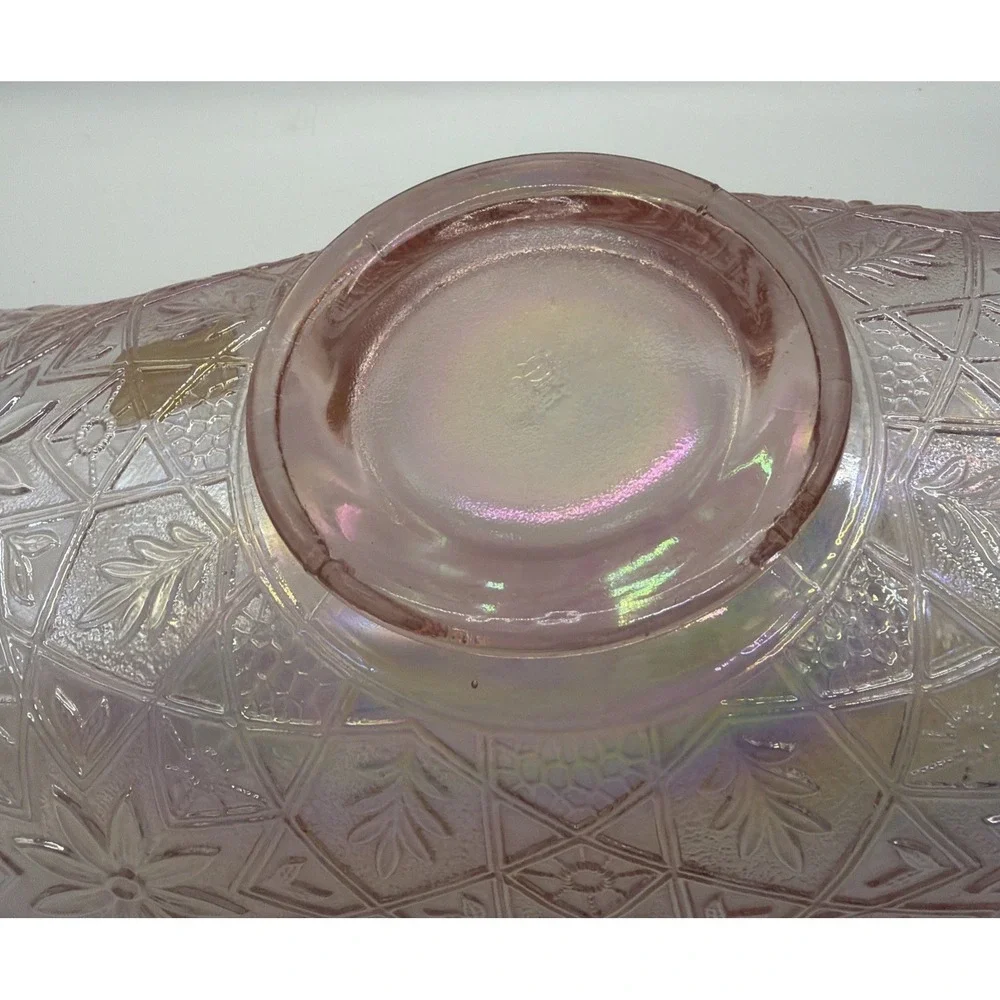 Lenox Imperial Glass Banana Boat,‎ Pink Iridescent Fruit Bowl, Hattie Pattern